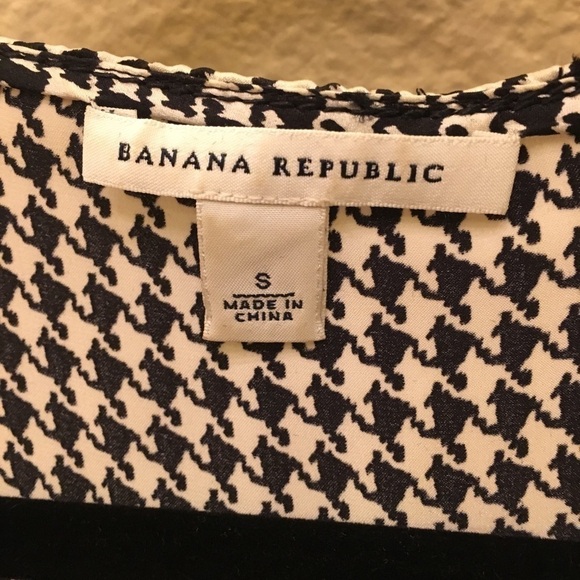 BANANA REPUBLIC Women Black & White 100% Silk Top Size Small - Picture 5 of 8